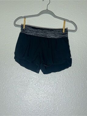 lululemon athletica Black Running Shorts with Heathered Gray Waistband